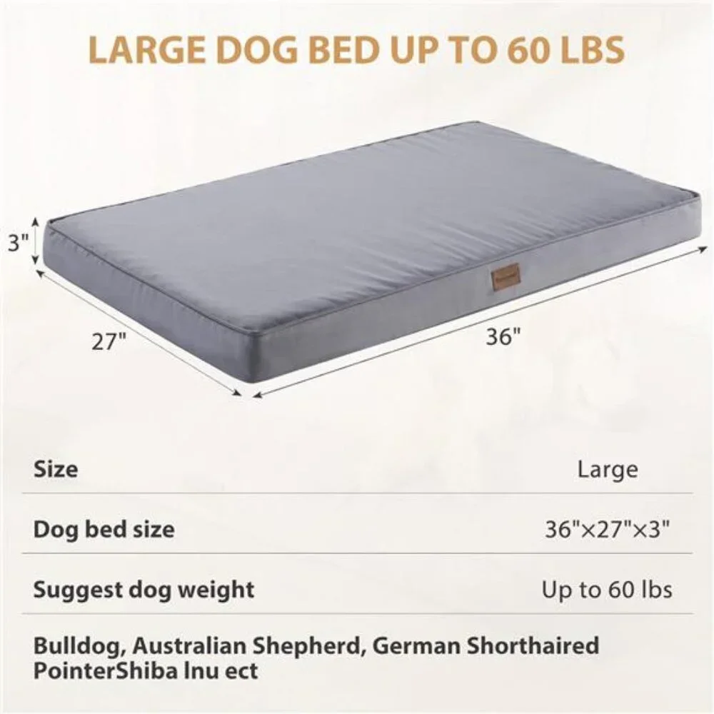 Outdoor Dog Beds for Large Dogs, Waterproof Dog Bed36x27 Inches